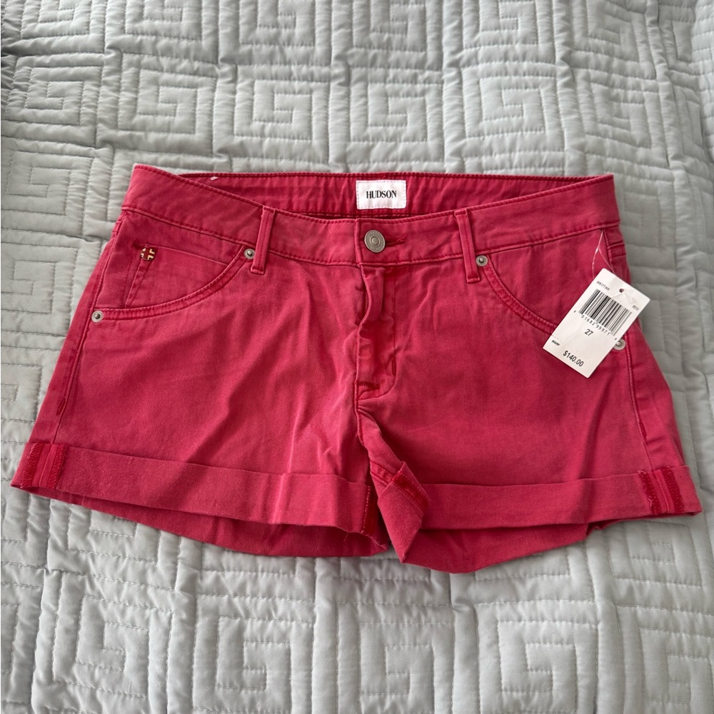 Hudson Jeans Women's Vibrant Red Jean Shorts